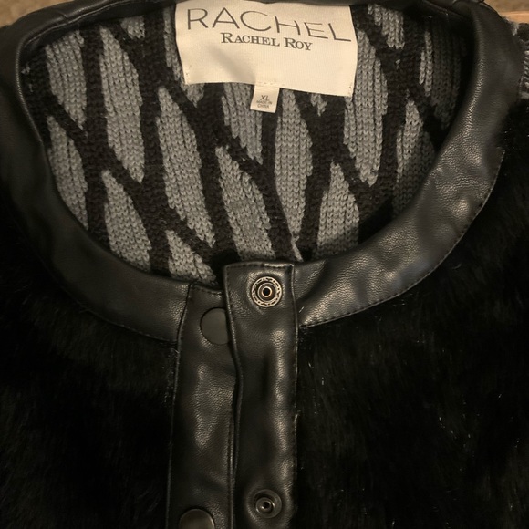 Rachel Roy Faux Fur Sweater Jacket - Picture 6 of 7